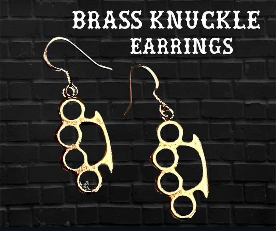 Brass knuckle earrings